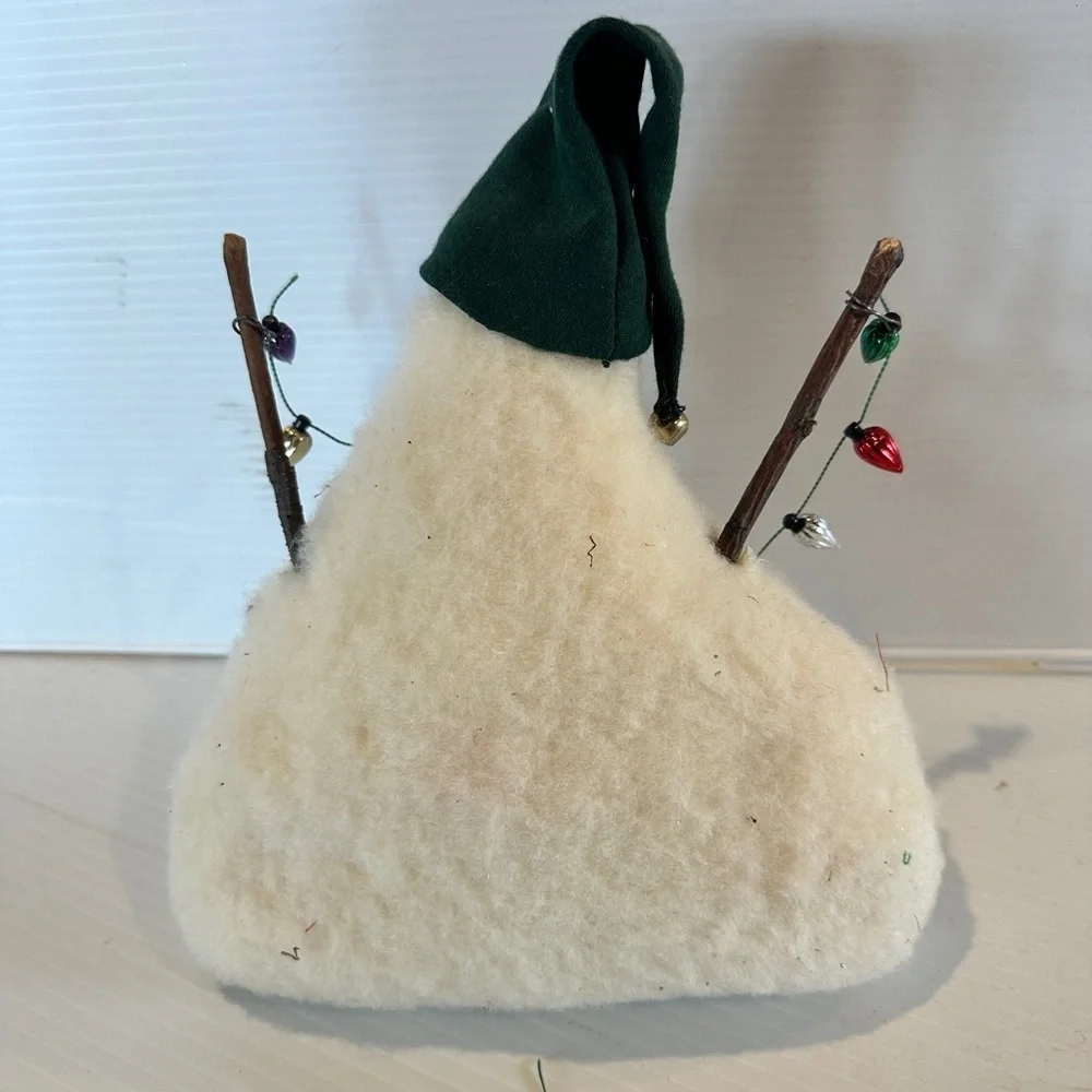 Plush Snowman Figurine with Holiday Lights – Cute Winter Tabletop Decor